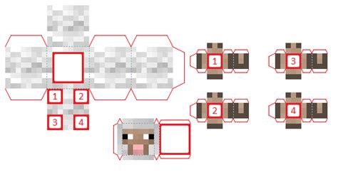 Papercraft Project Mini Mobs Sheep Any Colors And Special Sheep