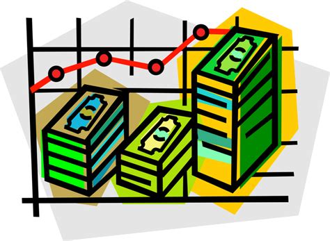 Vector Illustration Of Sales Chart With Dollar Paper Economics