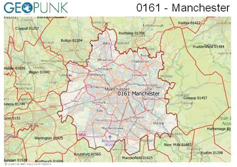 0161 View Map Of The Manchester Area Code