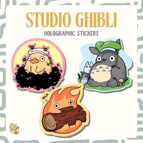 Studio Ghibli Stickers Totoro Spirited Away Calcifer Howls Moving