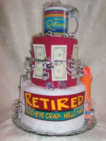 Plan a retirement party and make it special with theme and etiquette ideas here. Retirement Towel Cake | Retirement party gifts, Retirement ...