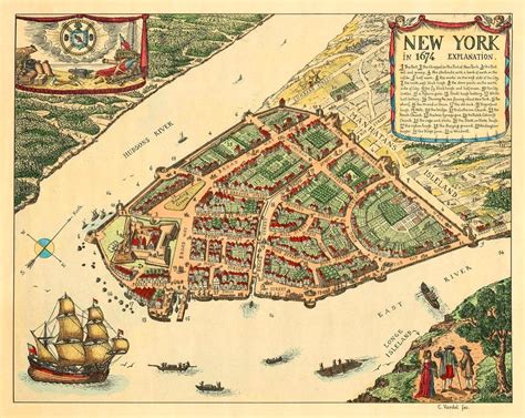 New York In 1674 Ten Years After Its Capture By The English Usa