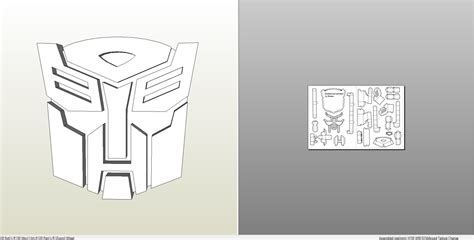 Papercraft Pdo File Template For Transformers Autobot Logo