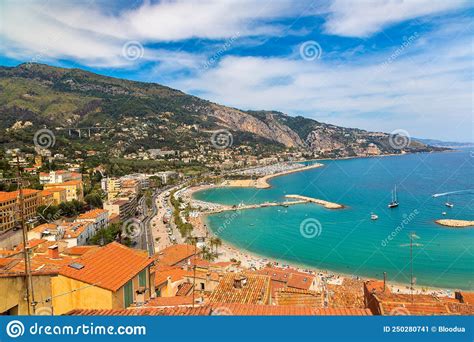 Panoramic View Of Menton France Stock Image Image Of Background