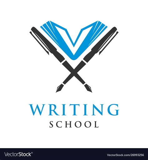 Educational Writing Logo Royalty Free Vector Image
