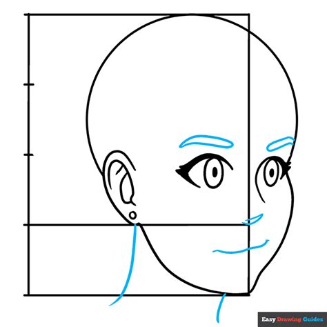 How To Draw An Anime Head And Face In 34 View Easy Step By Step Tutorial