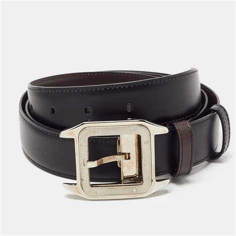 Cartier Blackbrown Leather Santos De Cartier Reversible Belt Cartier