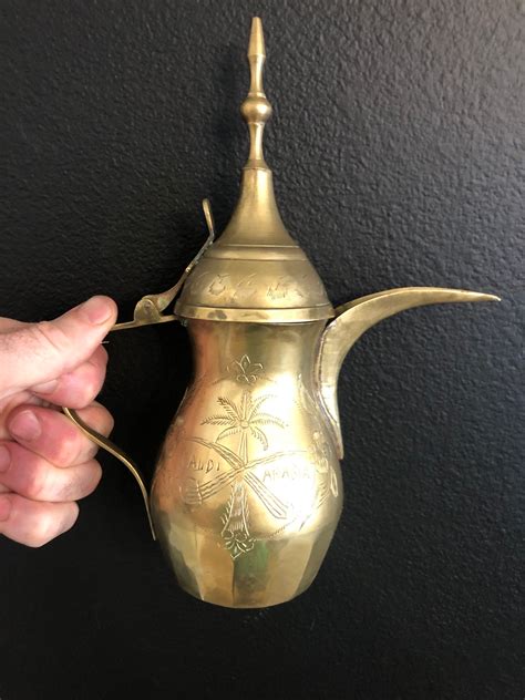 Antique Saudi Arabian Brass Dallah Coffee Pot Etsy