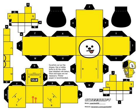 Chimmy Bt21 Cubeecraft By Sugarbee908 On Deviantart In 2020 Paper