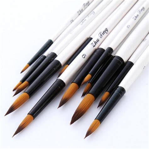 Buy 12pcs Artist Paint Brush Set Watercolour Acrylic Nylon Hair Oil
