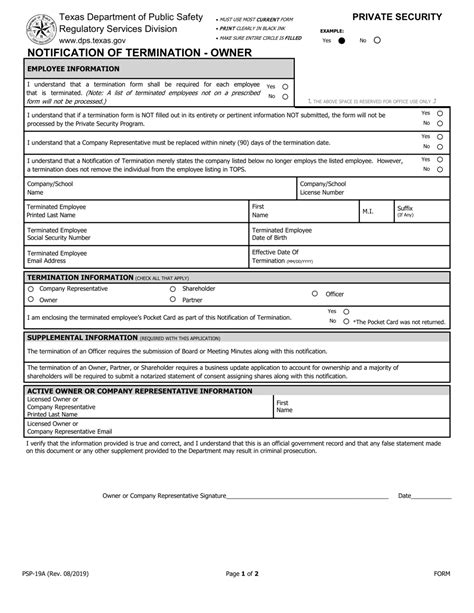 Form Psp 19a Download Fillable Pdf Or Fill Online Notification Of