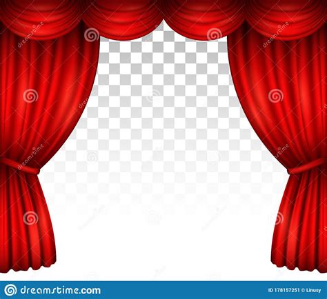 Red Theater Stage Curtain With Drapery Stock Vector Illustration Of