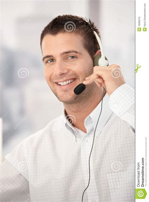 Portrait of Happy Customer Service Operator Stock Image - Image of ...