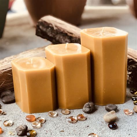 100 Pure Beeswax Candle Unique Organic Beeswax Pillar Etsy