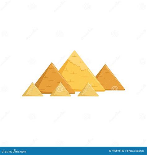 Egyptian Great Pyramids Attractions Of Egypt Vector Illustration Stock
