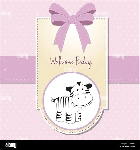 Cute Baby Shower Card With Zebra Stock Vector Image And Art Alamy