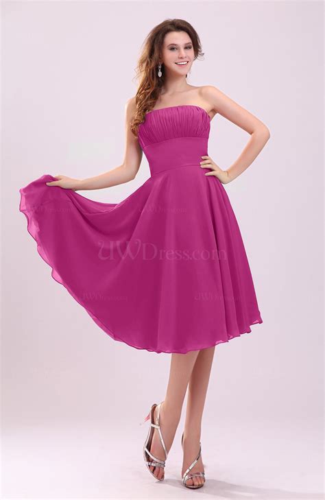 Tea length outfits wedding guests. Hot Pink Simple A-line Sleeveless Backless Pleated Wedding ...
