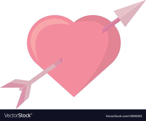 Pink Heart Arrow Love Symbol Royalty Free Vector Image