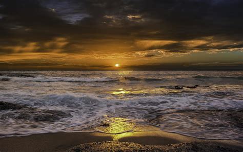 Free Download Coast Beautiful Dawn Sunrise Sea Waves Rock