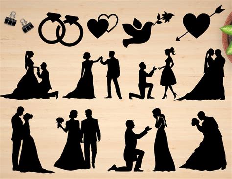 Wedding Silhouette Lovers Silhouettes Svg Couple Silhouette Clipart Cut Files Love Cricut