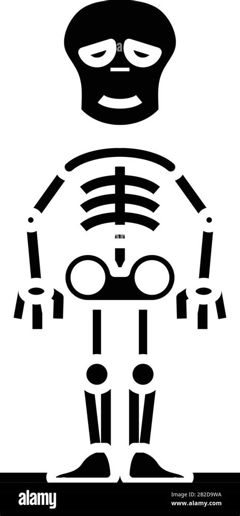 Horror Skeleton Black Icon Concept Illustration Vector Flat Symbol