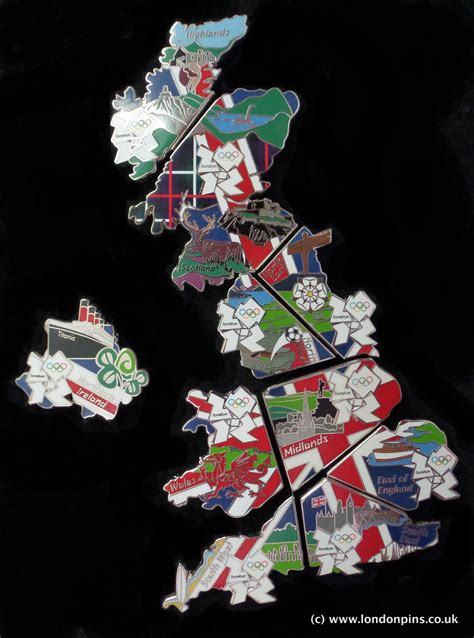 London 2012 Pins And Badges Latest News 189 Map Of The Uk Puzzle Set