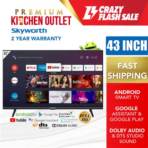 【own Truck Delivery】skyworth 43 Inch 2k Android Smart Tv 43std6500