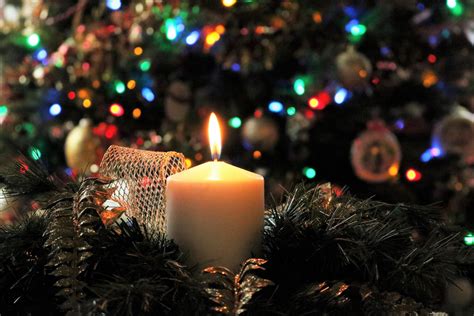 Christmas Candle And Bokeh 2 Free Stock Photo Public Domain Pictures
