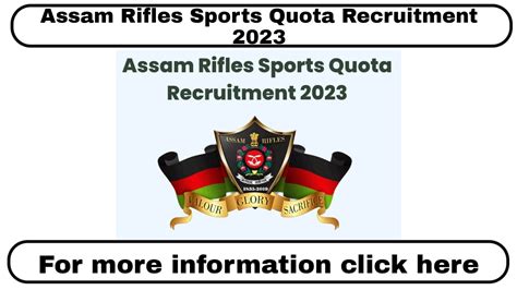 Assam Rifles Sports Quota Recruitment 2023 Notification Assamrifles