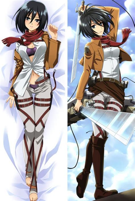 Attack On Titan Mikasa Ackerman Dakimakura Anime Body Pillow Etsy