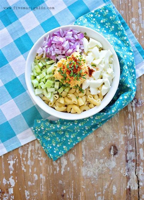 Ever torn between taking either a pasta salad or egg salad to potluck? Deviled Egg Pasta Salad | Five Marigolds | Deviled egg ...