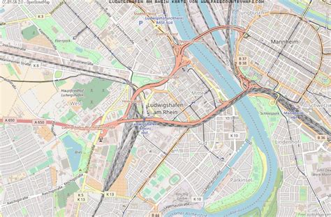 Ludwigshafen pilsētas centrs piedāvā lielisku pamatu tādu vietu padziļinātai iepazīšanai kā ludvigshāfena. Karte von Ludwigshafen am Rhein :: Deutschland Breiten ...