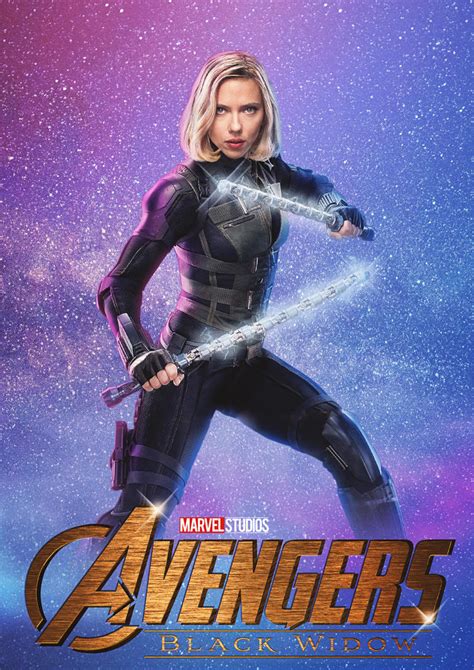 Avengers Infinity War Black Widow Poster Gold By Mattze87 On Deviantart