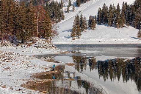 Seealpsee Wasserauen Ebenalp Apenzell Zwitserland Stock Afbeelding