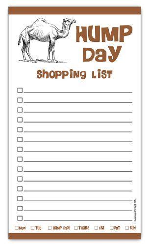 Hump Day Funny Magnetic Grocery Shopping List 50 Sheets Notepad