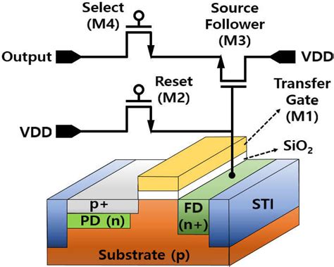 Cross Section Of The Conventional Four Transistor 4 Tr Active Pixel