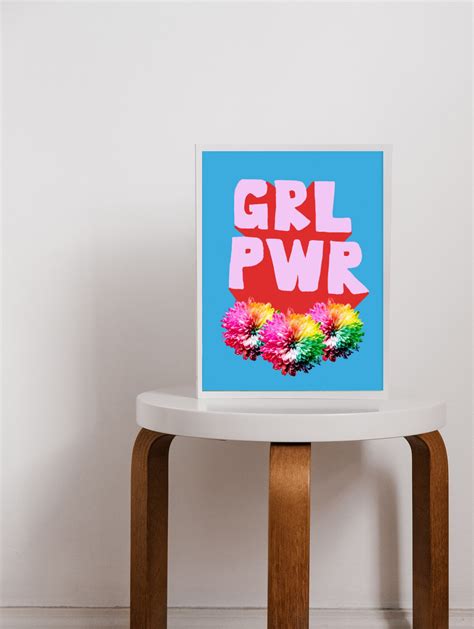 Grl Pwr Girl Power Feminist Art Print Arte De La Pared Feminismo Decoración Tamaño A4 Tamaño A5