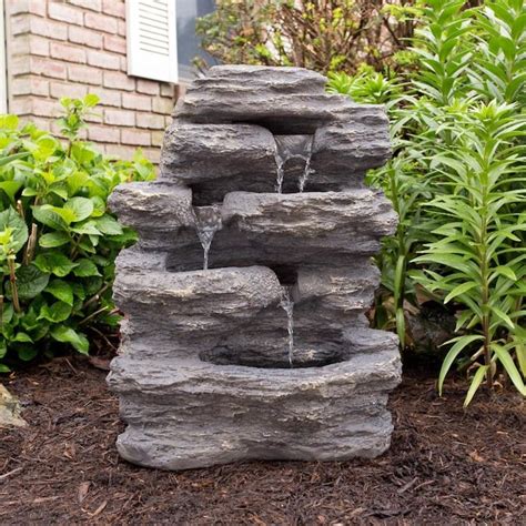 Nature Spring Nature Spring 3 Tier Outdoor Rock Water Fountain In The