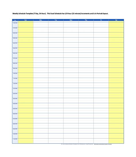 Printable Weekly Schedule Template Excel Word | Images and Photos finder