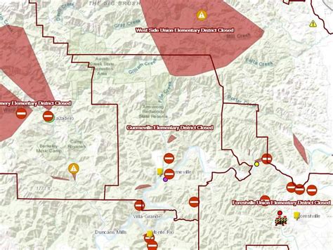 Map Showing Flooded Areas And Road Closures Around Sonoma County