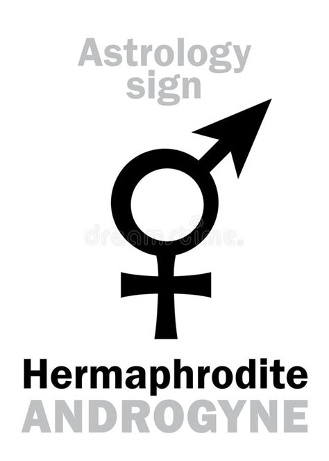 Astrology Hermaphrodite Androgyne Stock Vector