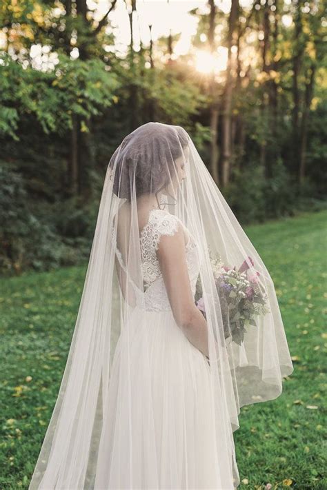 Cathedral Veil With Blusher Bridal Veil Ivory Cathedral Wedding Veil