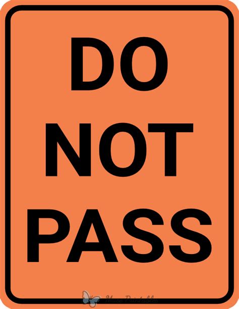 Printable Do Not Pass Sign