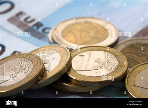 Euro Coins And Bills Stock Photo Alamy