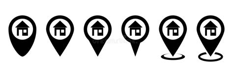 Map Pointer House Sign Icon Marker Symbol Vector Stock Vector