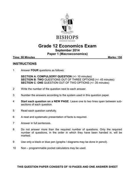 An anecdote is a short and amusing but serious account, which may depict a real/fake incident or character.1 anecdotes can be as brief as the setting and provocation of a bon mot. Grade 12 Economics Exam September 2014 Paper 1