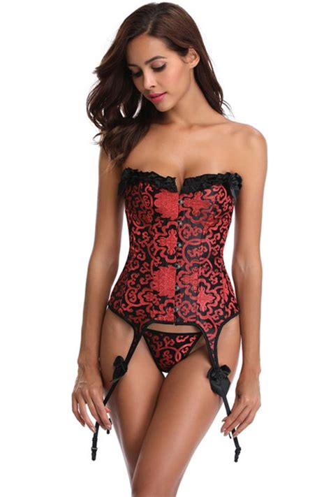 Gothic Corsets With Steel Boned And Printed Design