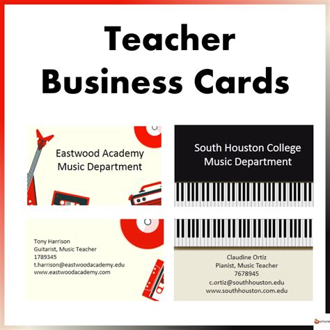 Unique and trendy business cards for music teachers. Teacher Business Cards - Music Edition - Madebyteachers