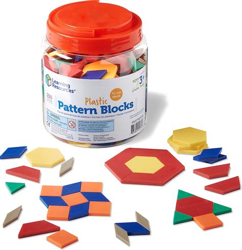 Learning Resources Plastic Pattern Blocks 05cm Toptoy
