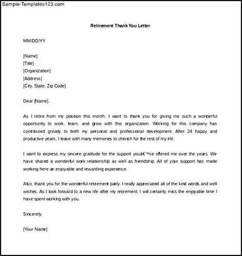 I delighted in working with you during your time here, and i consider you a significant asset to our company as well as a pleasant presence in the. Download Retirement Thank You Letter Template Word Format ...